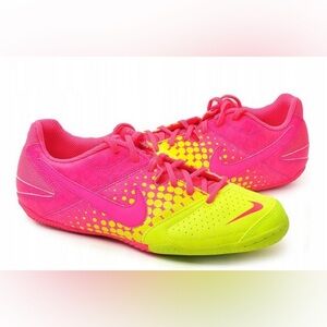 Nike neon fluorescent pink yellow women’s soccer running shoes 9.5